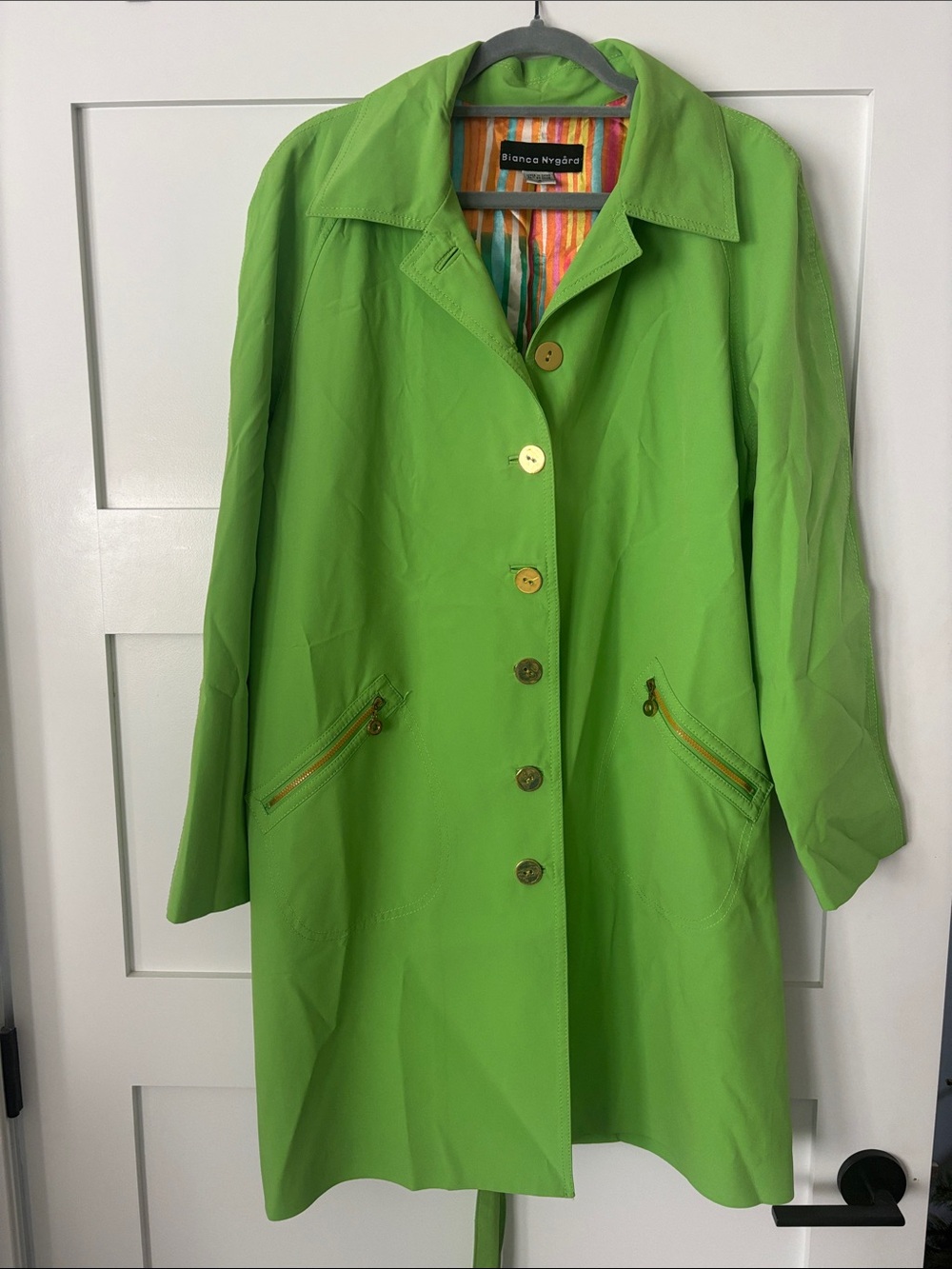 Bianca Nygård Lime Green Women's Trench Coat